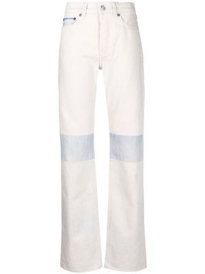 Our Legacy patchwork knee high waist jeans - Neutrals