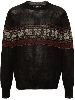 OUR LEGACY patterned intarsia-knit jumper - Grey