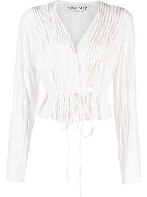 Our Legacy pleated long-sleeve blouse - White