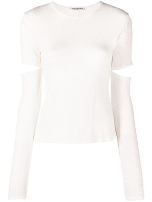 OUR LEGACY Psychedelic-print cut-out top - White