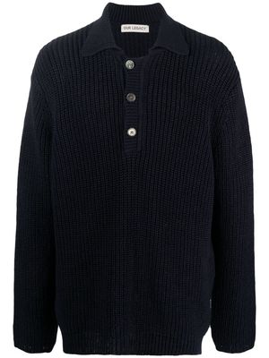 OUR LEGACY ribbed-knit cotton jumper - Blue