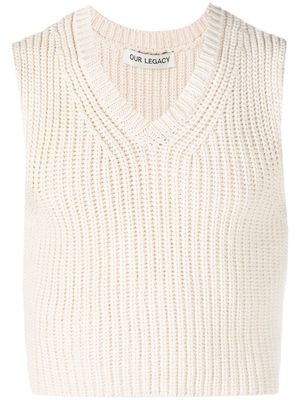 OUR LEGACY ribbed-knit cropped vest - Neutrals