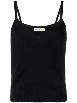 OUR LEGACY ribbed-knit singlet top - Black