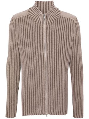 OUR LEGACY ribbed-knit zip-up cardigan - Neutrals
