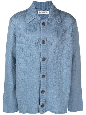 Our Legacy ribbed-trim buttoned cardigan - Blue