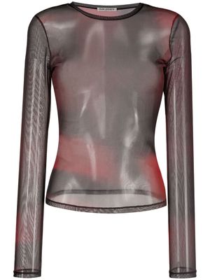 OUR LEGACY semi-sheer long-sleeve top - Black