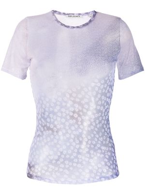 OUR LEGACY sheer floral-print T-shirt - Purple