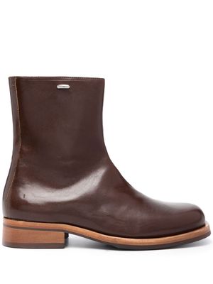 OUR LEGACY square-toe ankle leather boots - Brown