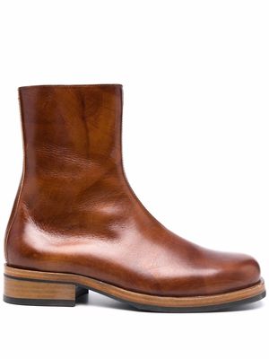 OUR LEGACY square-toe leather boots - Brown