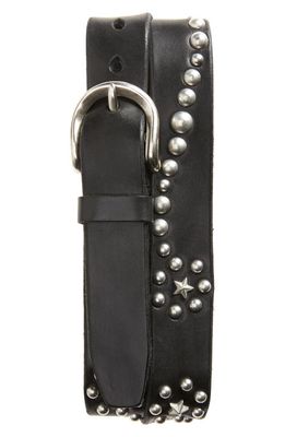 OUR LEGACY Star Fall Leather Belt in Black Bridle