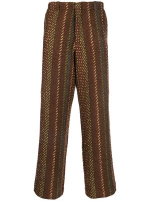 OUR LEGACY striped-pattern knit trousers - Brown