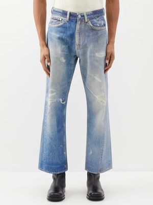 Our Legacy - Third Cut Distressed Wide-leg Jeans - Mens - Light Blue