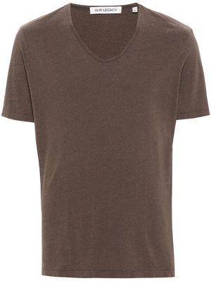 OUR LEGACY U-neck short-sleeve T-shirt - Brown