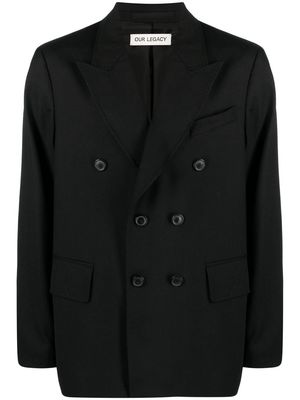 OUR LEGACY Unconstructed double-breasted blazer - Black