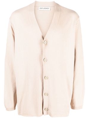OUR LEGACY V-neck knitted cardigan - Neutrals