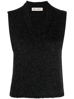 OUR LEGACY V-neck knitted vest - Grey
