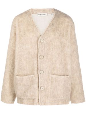 Our Legacy V-neck long-sleeve wool jacket - Neutrals