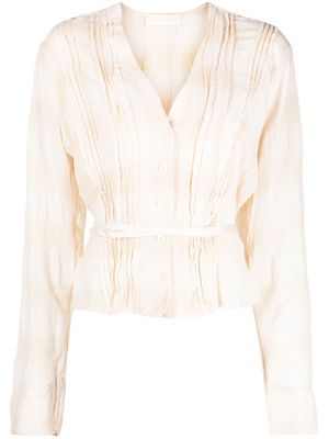 OUR LEGACY V-neck pleated blouse - Neutrals