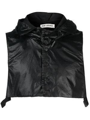OUR LEGACY water-repellent cropped hooded jacket - Black