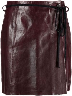 OUR LEGACY wrap leather miniskirt - Red