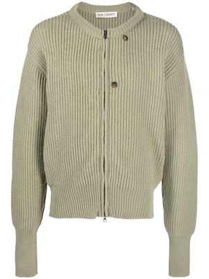 OUR LEGACY zip-up fisherman's knit cardigan - Green