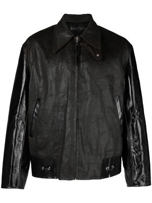 OUR LEGACY zip-up leather jacket - Brown