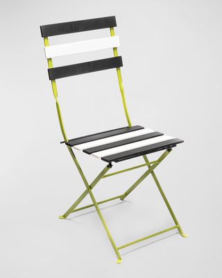 Outdoor Black & White Metal Bistro Side Chair