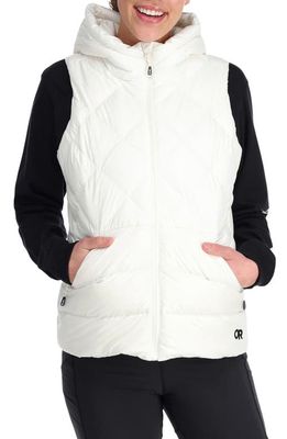 Outdoor Research Coldfront Hooded Down Puffer Vest in Snow