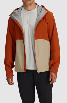 Outdoor Research Stratoburst Packable Rain Jacket in Terracotta Pro Khaki