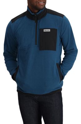 Outdoor Research Trail Mix Colorblock Quarter Zip Pullover in Harbor/Black
