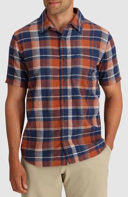 Outdoor Research Weisse Plaid Short Sleeve Button-Up Shirt in Cenote