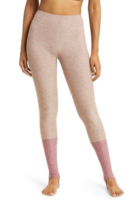 Outdoor Voices All Day Colorblock High Waist Stirrup Hem Leggings in Mocha/Deep Taupe