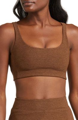 Outdoor Voices Double Time Mélange Sports Bra in Chocolate