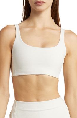 Outdoor Voices Double Time Mélange Sports Bra in Milk Stone