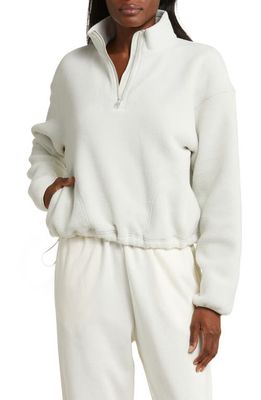 Outdoor Voices Primofleece Recycled Polyester Quarter Zip Top in Oyster