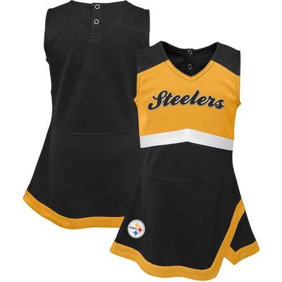 Outerstuff Girls Infant Black Pittsburgh Steelers Cheer Captain Jumper Dress