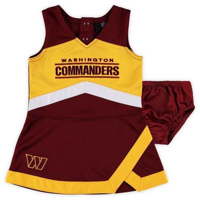 Outerstuff Girls Infant Burgundy Washington Commanders Cheer Captain Jumper Dress & Bloomers Set