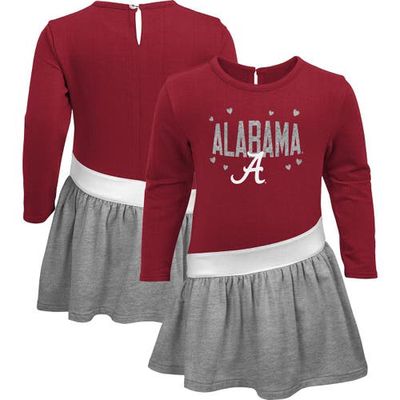 Outerstuff Girls Infant Crimson/Heathered Gray Alabama Crimson Tide Heart to Heart French Terry Dress