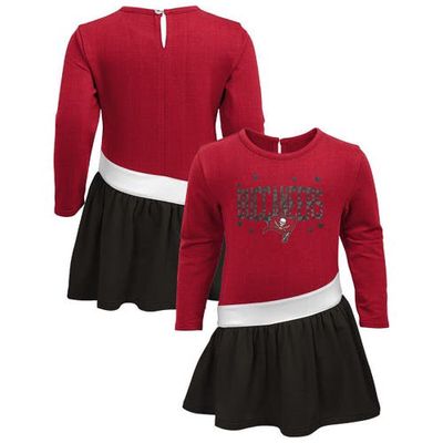 Outerstuff Girls Infant Red/Pewter Tampa Bay Buccaneers Heart to Heart Jersey Tri-Blend Dress