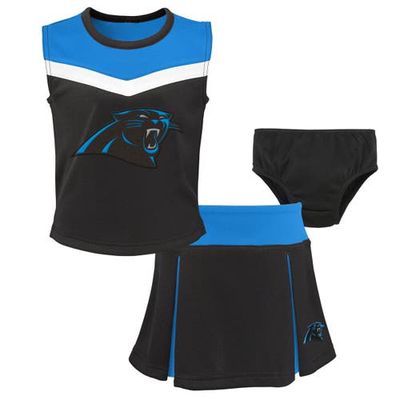 Outerstuff Girls Preschool Black Carolina Panthers Spirit Cheerleader Two-Piece Set with Bloomers