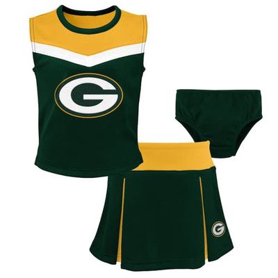 Outerstuff Girls Preschool Green Green Bay Packers Spirit Cheerleader Two-Piece Set with Bloomers