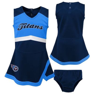 Outerstuff Girls Preschool Navy Tennessee Titans Two-Piece Cheer Captain Jumper Dress with Bloomers Set