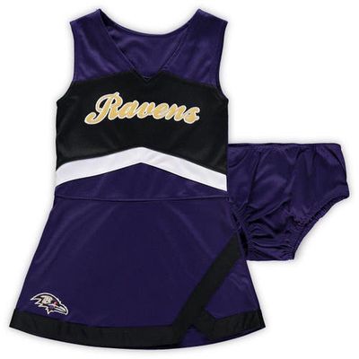 Outerstuff Girls Preschool Purple/Black Baltimore Ravens Cheer Captain Jumper Dress