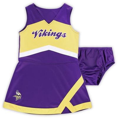 Outerstuff Girls Preschool Purple Minnesota Vikings Two-Piece Cheer Captain Jumper Dress with Bloomers Set