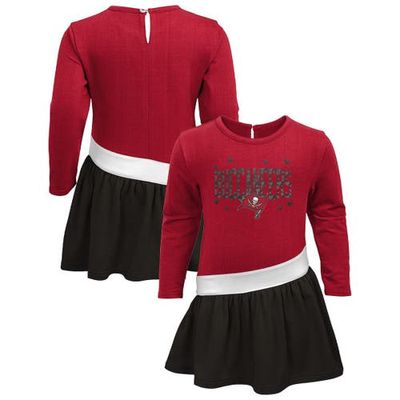 Outerstuff Girls Preschool Red/Black Tampa Bay Buccaneers Heart to Heart Jersey Tri-Blend Dress