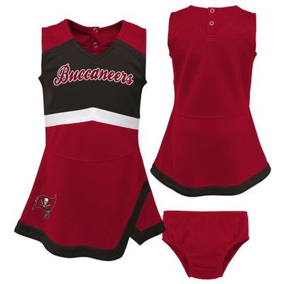Outerstuff Girls Preschool Red Tampa Bay Buccaneers Two-Piece Cheer Captain Jumper Dress with Bloomers Set