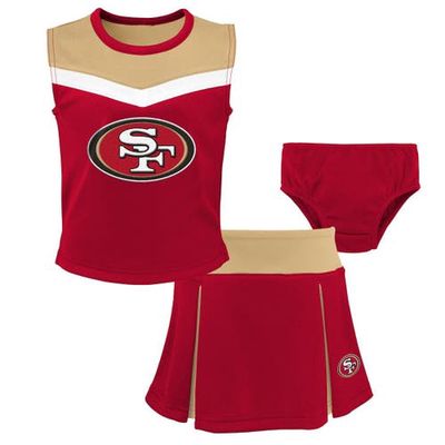 Outerstuff Girls Preschool Scarlet San Francisco 49ers Spirit Cheerleader Two-Piece Set with Bloomers