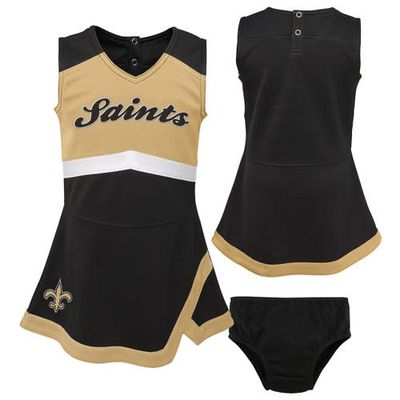 Outerstuff Girls Toddler Black New Orleans Saints Cheer Captain Dress with Bloomers