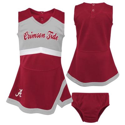 Outerstuff Girls Toddler Crimson/Gray Alabama Crimson Tide Two-Piece Cheer Captain Jumper Dress & Bloomers Set
