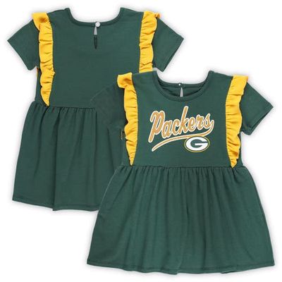 Outerstuff Girls Toddler Green Green Bay Packers Too Cute Tri-Blend Short Sleeve Dress